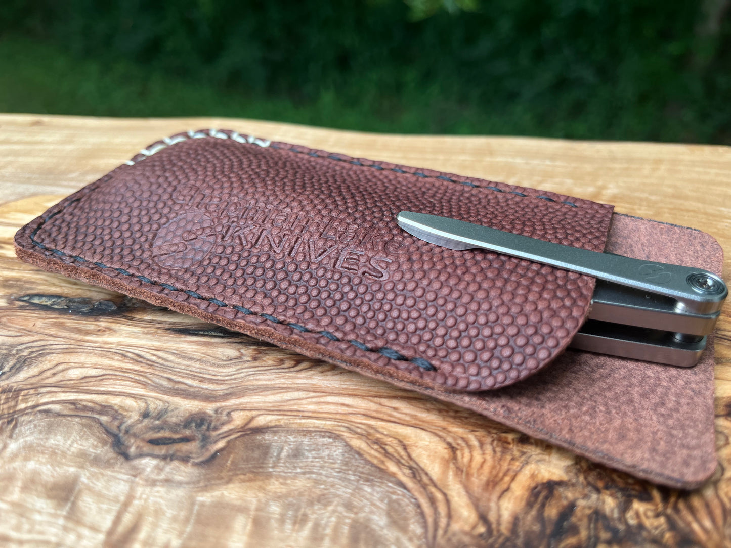Chapman Lake Knives Custom Football Leather Slip